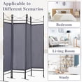 thumbnail image 4 of Jaxpety 4 Panel Room Divider W/ Leg Support 5.9 ft Folding Wall Partition for Home Office, Gray, 4 of 13