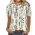 thumbnail image 2 of Aqestyerly Haut à Manches Courtes en Solde, T-Shirt Décontracté Imprimé Col Rond pour Femmes, Confort Tendance/jaune(m), 2 of 4