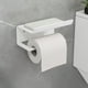 thumbnail image 4 of Toilet Paper Holder Aluminum Alloy No Drill | Bathroom Tissue Rack | Phone Storage Shelf | Modern Design | Wall Mount | Sturdy | White | 16.5x10x6x7cm | Includes Accessories, 4 of 6