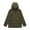 001 Army Green, variant on Women's Padded Waterproof Down Jacket Hooded Drawstring Zipper Button Outwear Solid Color Warm Pocket Down Jacket Coat