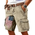 thumbnail image 4 of VeFlora 250 Anniversary USA Shorts Men American Flag Patriotic Cargo Shorts with Multi Pockets 1776-2026 Vintage Cargo Short (Beige/L), 4 of 4