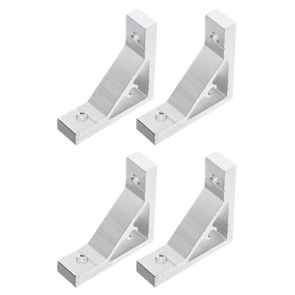 4Pack 90 Degree Angle Aluminum Profile Corner Brackets Joint Connectors for 2020 Series (Silver Tone)