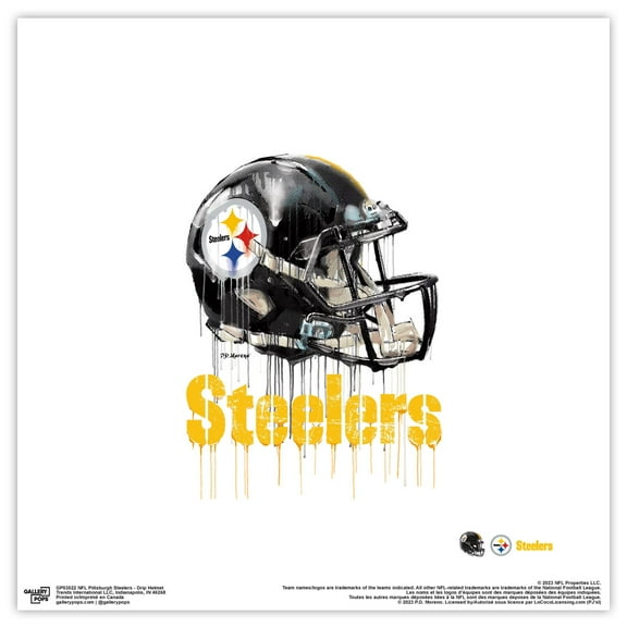 Gallery Pops NFL Pittsburgh Steelers - Drip Helmet Wall Art, Unframed Version, 12" x 12"