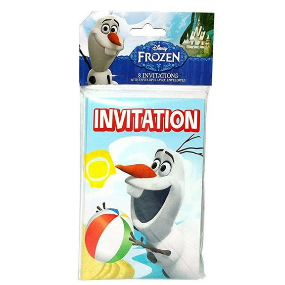 Various Frozen Olaf Printed Invitations, 8-Count