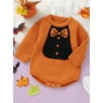 thumbnail image 5 of Nygoyerh Baby Girls Boys Sweater Romper Bowtie Embroidery Bodysuits Long Sleeves Crew Neck Sweatshirt Infant Clothing for Fall 1M 3M 6M 9M 12M 18M, 5 of 9