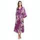 thumbnail image 3 of Kimono de satén de seda para mujer, bata larga para dormir, bata de baño con estampado de pavo real Floral para fiesta, boda, dama de honor, 3 of 4