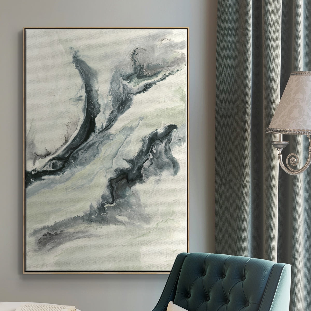 Untitled Framed Premium Gallery Wrapped Canvas - Ready to Hang - 25 x 37 - Natural Wood Floating Frame
