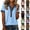 #03 Blue, variant on Womens Collared Polo Shirt Half Button Short Sleeve Waffle Knit Tops Denim Patchwork Comfort Fit Work Wear Blouses,S,#03 White
