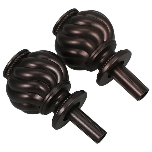 IBASETOY 2Pcs Curtain Rod Knobs Ends Only Plastic Retro Design for Dust Prevention in Living Room Dining Room Bedroom