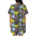 thumbnail image 3 of Naloa Geometric Women's Short-Sleeved Pajama Set, Loungewear, Summer pajamas, Breathable Cozy - Medium, 3 of 9
