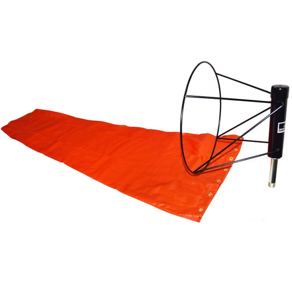 Airport Windsock Corporation 18" X 72" Orange Windsock with 18" Ball Bearing Frame USA Made