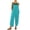 #01Turquoise, variant on Womens Cotton Linen Adjustable Casual Summer Bib Overalls Jumpsuits with Pockets Blue 4XL