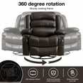 thumbnail image 4 of Manual Power Recliner Lounge Chair Sofa with Vibration Massage and Heat for Elderly, Massage Rocker Recliner Chair with Side Pockets and Cup Holders for Living Room, Remote Control, Black, 4 of 8