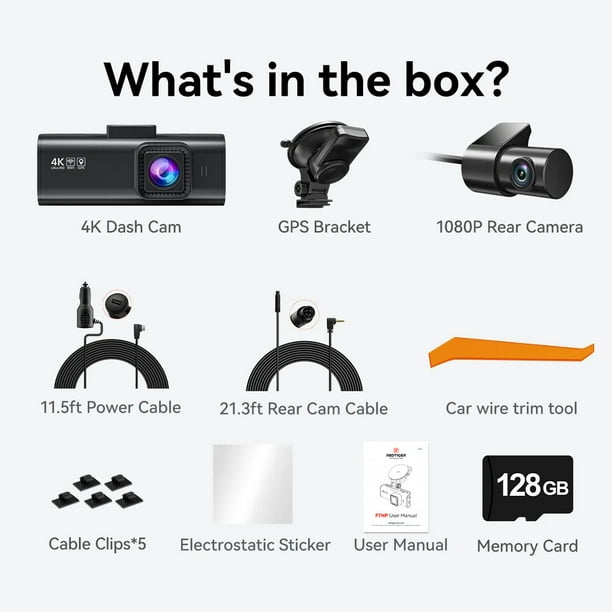 REDTIGER F7NP Dash Cam Front and Rear, 4K Full HD Car Camera with