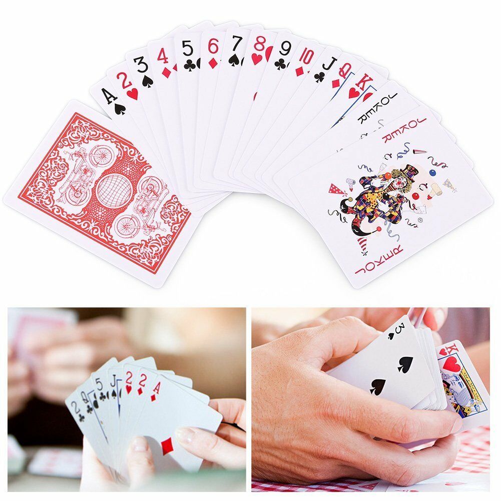 Cardian Domino Poker Set - Play Poker On Dominoes! USA-Made Plastic Cards With Jokers & Two-Tone Backs