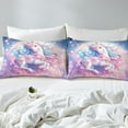 thumbnail image 4 of Rainbow Unicorn Sheet Set Queen for Girls Kids Cute Cartoon Unicorn Bed Sheets Set Princess Prince Themed Fitted Sheet Rustic Rose Floral Romantic Style Flat Sheet Kawaii Unicorn Bedding Set, 4 of 6