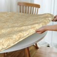 thumbnail image 4 of Round Fitted Tablecloth 44 Inch, Beautiful Beige Damask Table Cloth Round Cover Water Resistant Table Cover Kitchen Tablecloth for Kitchen Dinning Tabletop Outdoor, 4 of 8