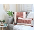 thumbnail image 5 of Decorative Throw Pillow Cover with Tassels, 18x18 Inches, Rust Brown and Cream | Boho Geometric Striped Pillow Cover | Farmhouse Rustic Woven Pillow Case | Natural Accent Cushion Cover, 5 of 7