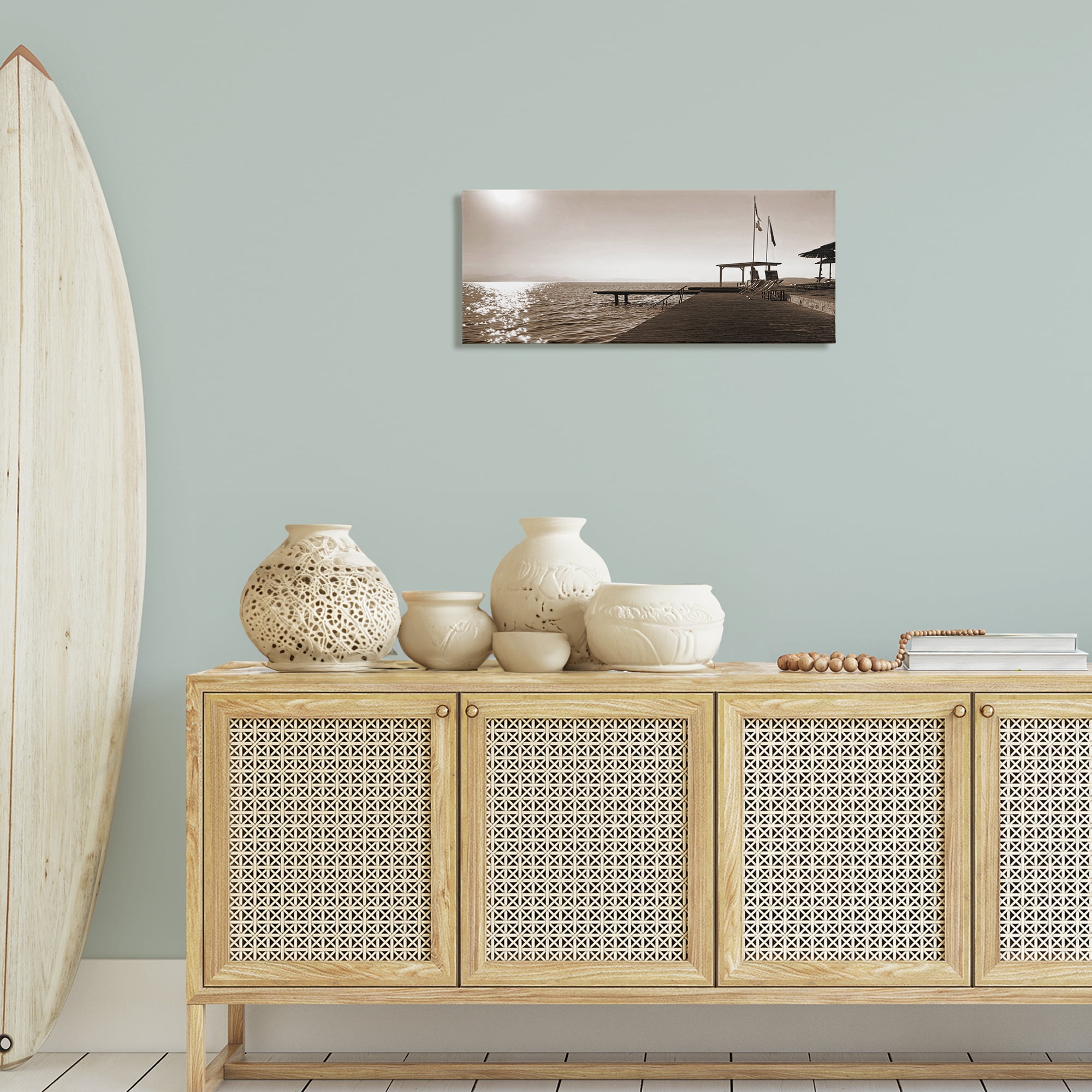 Stupell Industries On Deck Summer Scene Coastal Photography Gallery Wrapped Canvas Art Print Wall Art, 30 x 13