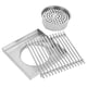 thumbnail image 1 of Rejilla de desagüe exterior cuadrada de acero inoxidable para ducha, atrapa pelos, ideal para patios, jardines pequeños y terrazas., 1 of 8