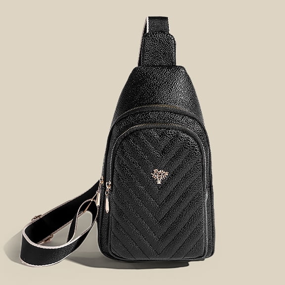 keusn women's chest bag sling bag small crossbody pu leather satchel daypack for lady fashion shoulder strap