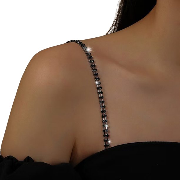 2 tiras de sujetador con diamantes de imitación, brillantes y decorativas, ajustables, para ropa interior, cadena de hombro para mujer, vestido de boda, accesorios para fiesta nupcial.