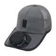 thumbnail image 4 of Sombrero con ventilador solar, ideal para golf, playa, camping, compras y pesca. Gris oscuro, 4 of 9