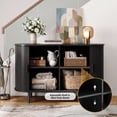 thumbnail image 6 of ROGALIS 48" Buffet Sideboard Cabinet with Storage, Modern Fluted Cabinet with Sliding Doors & Adjustable Shelf, Coffee Bar Accent Cabinet for Kitchen, Dining Room, Entryway, Black, 6 of 7
