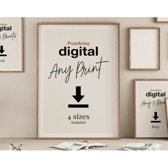 Postartsy, Any 1 Print From Our Shop, Includes 4 Sizes, Art Files, Art, Wall Art Decor Wall Art, Modern Wall Decor, 8x12 UNFRAMED