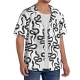 thumbnail image 2 of Goofa Hand Drawn Snake Printed Men's Casual Short-sleeved Shirt,Lightweight Breathable Button-down,Summer Casual men's top,Versatile Fashion shirt-Medium, 2 of 7