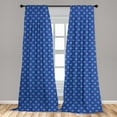 thumbnail image 5 of Abstract Curtains 2 Panels Set, Continuous Pattern with Floral Stars, Window Drapes for Living Room Bedroom, 56"W X 63"L, Sky Blue Violet Blue, by Ambesonne, 5 of 5