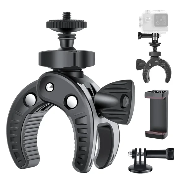 Bike Camera Mount With 1/4" Screw Bicycle Camera Clamp For Bikemotorcycle Goproe
