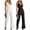 Black, variant on Musuos Women Elegant Jumpsuit, Spaghetti Straps V Neck Solid Color Lace Open Back One Piece Wide-leg Jumpsuits Long Playsuit