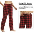 thumbnail image 2 of LNFINTDO 2 Pack Women's Pajamas Pants Flannel Pjs Bottoms for Sleep Loungewear Soft Comfy Cotton Pj for Women, Red & Blue Plaid, Large, 2 of 7