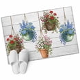thumbnail image 6 of Spring Floral Bathroom Rug Washable 2x3 Entryway Rug Non Slip Wooden Elegant Pastoral Flowers Front Door Mat Low Pile Indoor Doormat Throw Floor Carpet for Kitchen Bedroom Entrance, 6 of 8