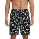 thumbnail image 1 of Fotbe Black White Leaves Pantalones Cortos de Pijama para Hombre, Ropa de Dormir, Pantalones de Pijama Cortos para Hombre-Large, 1 of 6