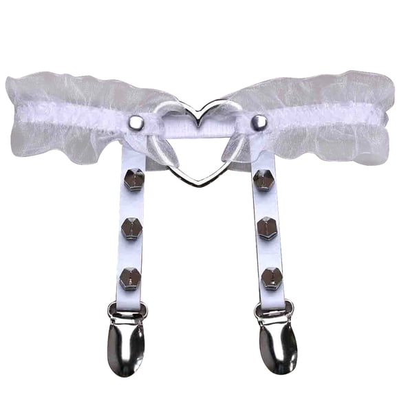 Suspender Garter Belt Punk Lace Heart Rivet Stocking Clip Garter Thigh Garter