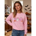 thumbnail image 3 of RUINIXCW Mommy and Me Matching Halloween Sweatshirt Pumpkin Ghost Letter Print Pullover Causal Fall Clothes, 3 of 9