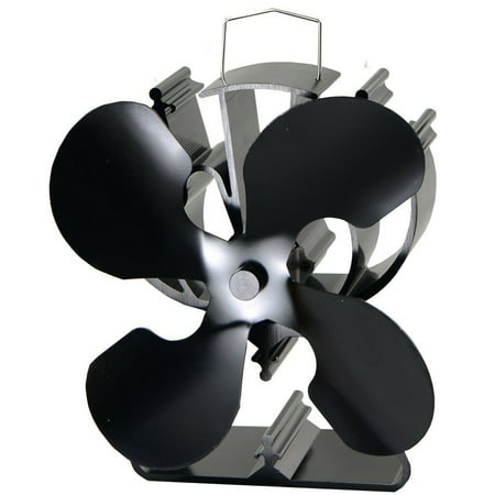 4-Blade Heat Powered Stove Fan for Wood / Log Burner/Fireplace increases 80%