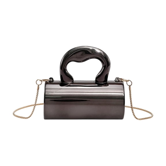 Ikohbadg Clutch Tote for Women Metallic PU Leather Evening Clutch Purse Handbag Crossbody Shoulder Bag Box Bag Chic Handbag, Black