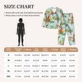 thumbnail image 4 of Pajama Sets for Women 2 Pcs, Pastel Cute Parrot Palm Leaf Button Down Long Sleeve Sleepwear Lounge PJ Sets, 4 of 6