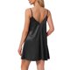 thumbnail image 3 of Noche de inspiración para mujeres, camisón de lencería con encaje, vestido de dormir de satén sedoso, babydoll, cami, pijama corto M negro, 3 of 6