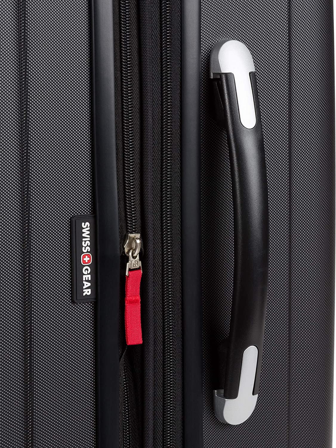 SwissGear Hardside Expandable Luggage with Spinner Wheels, Black, Checked-Medium 23-Inch