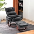 thumbnail image 2 of MCombo Swivel Recliners with Ottoman, Reclining TV Chairs with Vibration Massage, Faux Leather Ergonomic Lounge Chair for Living Room Bedroom 4832(Black), 2 of 7