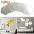 thumbnail image 2 of 6/12 Uds pegatinas de espejo de pared 3D autoadhesivas DIY forma hexagonal azulejos acrílicos pegatina decoración del hogar pegatina decorativa artística de pared, 2 of 5
