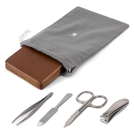 MÜHLE TRAVEL Manicure Set in Cowhide Case - Luxurios Travel Kit