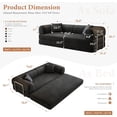 thumbnail image 2 of avobird 78" Convertible Sofa Bed, 5-in-1 Corduroy Futon Pull Out Couch, No Assembly Boneless Sleeper Sofa for Living Room & Bedroom, Black, 2 of 7