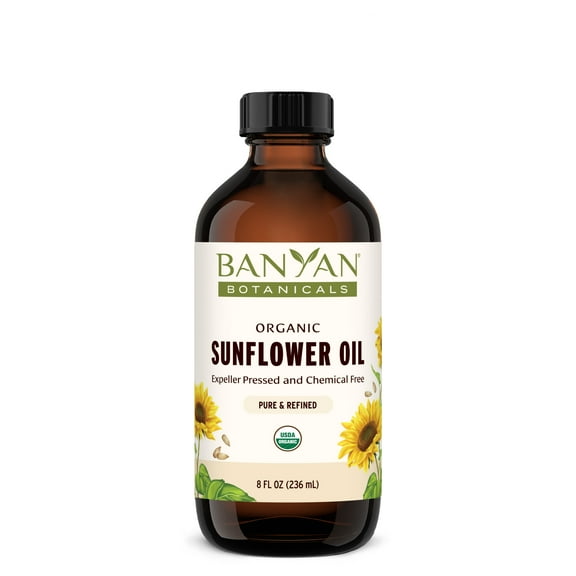 Banyan Botanicals Sunflower Oil – Pure & Organic Sunflower Seed oil for Skin, Body, Hair & More – Multiple Sizes – 8 oz – Expeller Pressed Non GMO Chemical Free