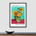 thumbnail image 3 of PixonSign Framed Canvas Print Wall Art Vincent Van Gogh Sunflower Turquoise Background Classic Vintage Illustrations Fine Art Decorative Multicolor for Living Room, Bedroom, Office - 24"x36" BLACK, 3 of 5