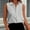 Gray women's sleeveless blouse a1, variant on Women's Collared Blouse Sleeveless Button Down Shirt Elegant Casual Work Business Tops Solid Color Office Wear, White XL
